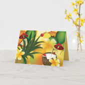 Hawaiian Luau Tropical tiki Bar Greeting Kaart (Gele Bloem)