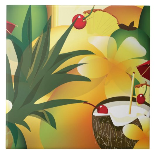 Hawaiian Luau Tropical Tiki Bar — Grote stapel Tegeltje (Voorkant)