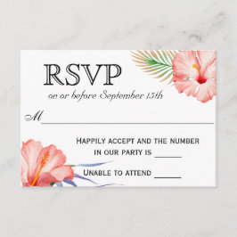 Hawaiian Luau Tropische Bloemen Bruiloft RSVP Kaartje