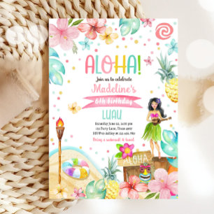 Hawaiian Luau Tropische Pool Beach Birthday Kaart