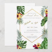 Hawaiian Luau Tropische repetitie diner Kaart (Voorkant / Achterkant)