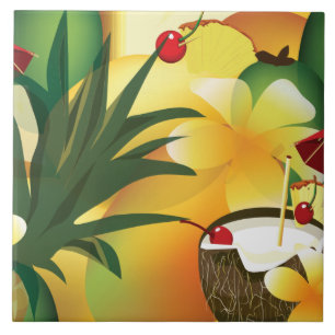 Hawaiian Luau Tropische Tiki Bar Grote Tegel Tegeltje