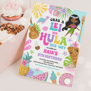 Hawaiian Luau Tropische Zomer Zwembad Verjaardagsf Kaart