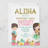 Hawaiian Luau uitnodiging voor verjaardagsfeestje (Voorkant)