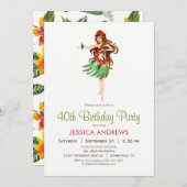 Hawaiian Luau uitnodiging voor verjaardagsfeestje (Voorkant / Achterkant)