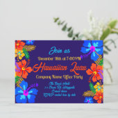 Hawaiian Luau Vakantie Partij Hibiscus Grens Kaart (Staand voorkant)