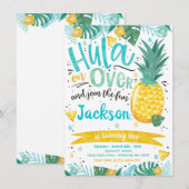 Hawaiian Luau Verjaardagsfeest Ananas Luau Pool Kaart (Voorkant / Achterkant)