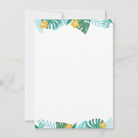 Hawaiian Luau Verjaardagsfeest Ananas Luau Pool Kaart (Achterkant)