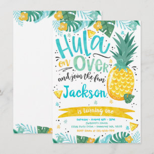 Hawaiian Luau Verjaardagsfeest Ananas Luau Pool Kaart