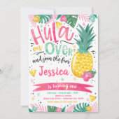 Hawaiian Luau Verjaardagsfeest Ananas Luau Pool Kaart (Voorkant)