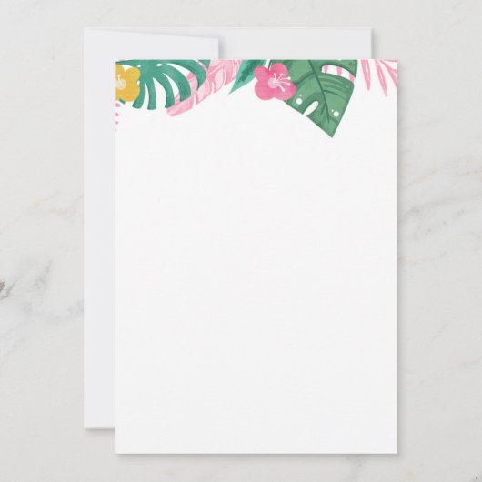 Hawaiian Luau Verjaardagsfeest Ananas Luau Pool Kaart (Achterkant)