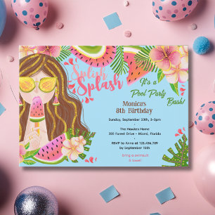 Hawaiian Luau zomerzwembad verjaardagsfeestje Kaart