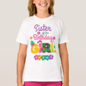 Hawaiian Luau zuster van de Birthday Girl Summer T-shirt (Voorkant)