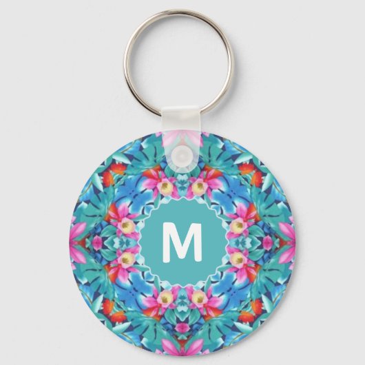 Hawaiian Mandala Abstract monogram Sleutelhanger (Voorkant)