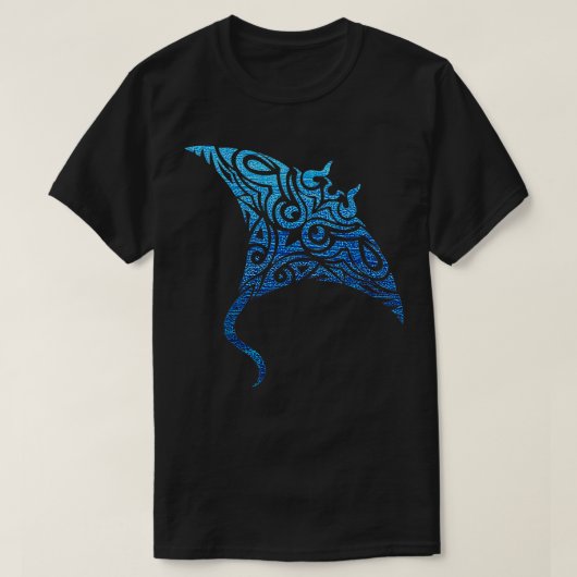 Hawaiian Manta Ray Tribal Polynesiaans Tattoo Paci T-shirt (Design voorkant)