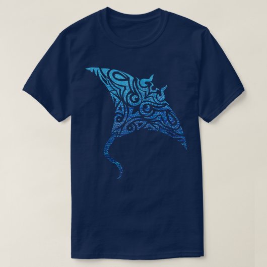 Hawaiian Manta Ray Tribal Polynesiaans Tattoo Paci T-shirt (Design voorkant)