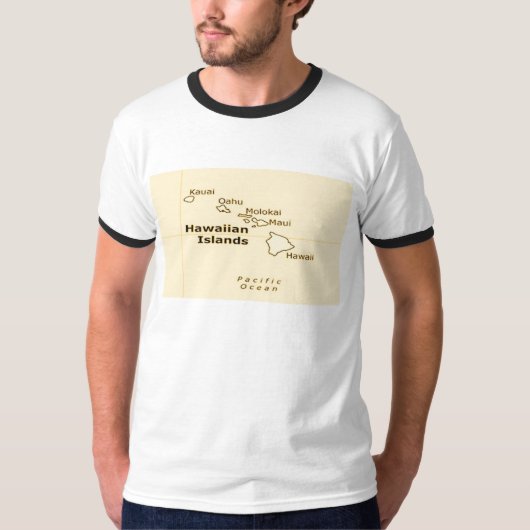 Hawaiian Map mannen T-Shirts (Voorkant)