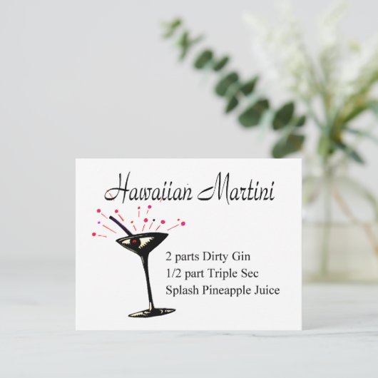 Hawaiian Martini Briefkaart (Staand voorkant)