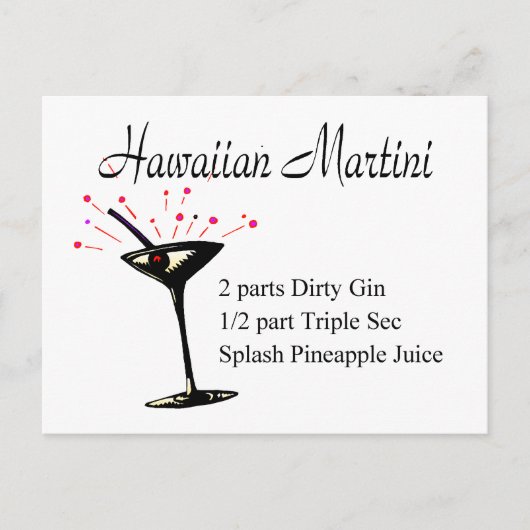 Hawaiian Martini Briefkaart (Voorkant)