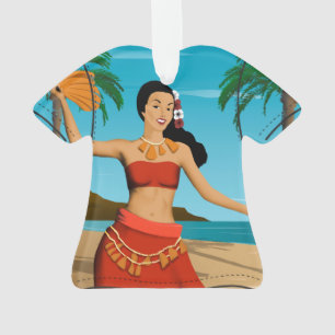 Hawaiian  Mele Kalikimaka Aloha Shirt Ornament