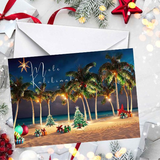 Hawaiian Mele Kalikimaka Beach Kaart