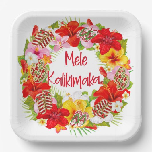 Hawaiian Mele Kalikimaka Bord papier (Voorkant)