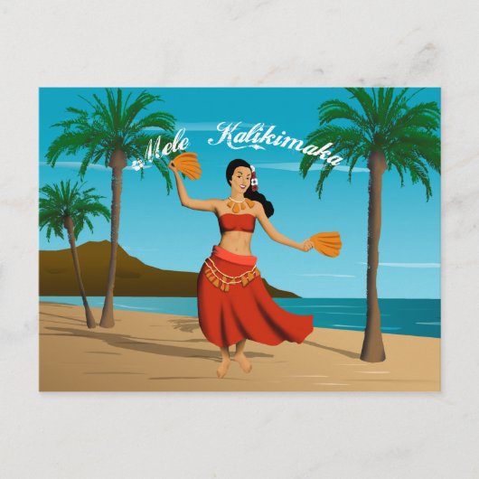 Hawaiian  Mele Kalikimaka  Briefkaart (Voorkant)