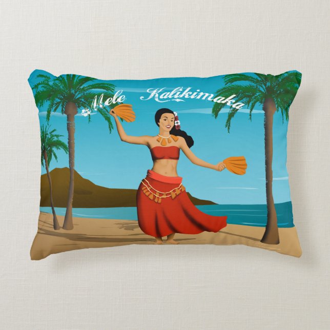 Hawaiian  Mele Kalikimaka Briefkaart Decoratief Kussen (Voorkant)