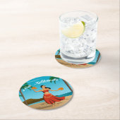 Hawaiian  Mele Kalikimaka Briefkaart Ronde Kartonnen Onderzetter (Insitu)