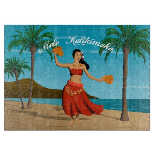 Hawaiian  Mele Kalikimaka Briefkaart Snijplank (Voorkant)