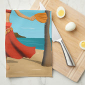 Hawaiian  Mele Kalikimaka Briefkaart Theedoek (Quarter Fold)