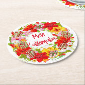 Hawaiian Mele Kalikimaka Floral Wreath Onderzetter (Gebogen)