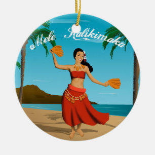 Hawaiian  Mele Kalikimaka  Keramisch Ornament