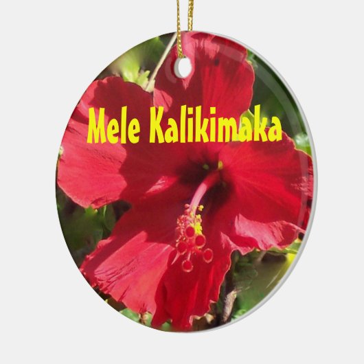 Hawaiian Mele Kalikimaka Keramisch Ornament (Links)