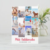 Hawaiian Mele Kalikimaka kerstfoto Collage   Feestdagenkaart (Staand voorkant)