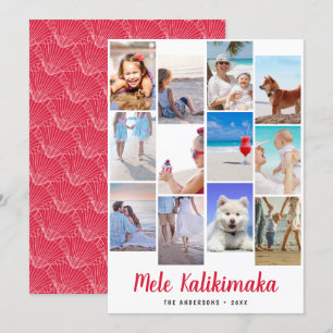 Hawaiian Mele Kalikimaka kerstfoto Collage   Feestdagenkaart