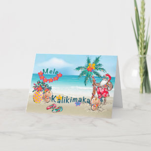 Hawaiian Mele Kalikimaka-kerstkaart Bedankkaart