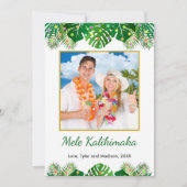 Hawaiian Mele Kalikimaka kerstlichten Foto Feestdagenkaart (Voorkant)