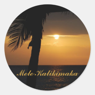 Hawaiian Mele Kalikimaka Kerstmis Ronde Sticker