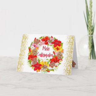 Hawaiian Mele Kalikimaka Kerstmis Wreath Kaart