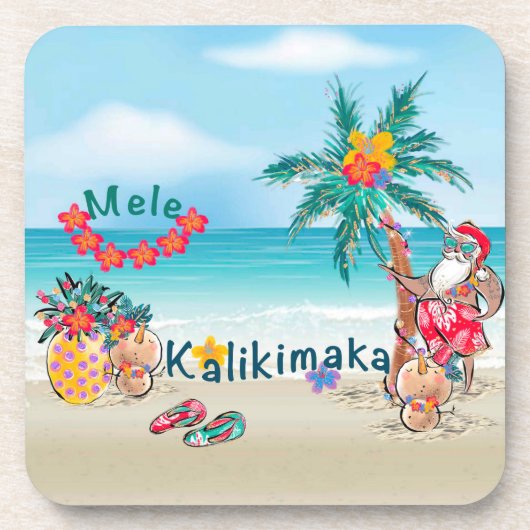 Hawaiian Mele Kalikimaka Onderzetters (Voorkant)