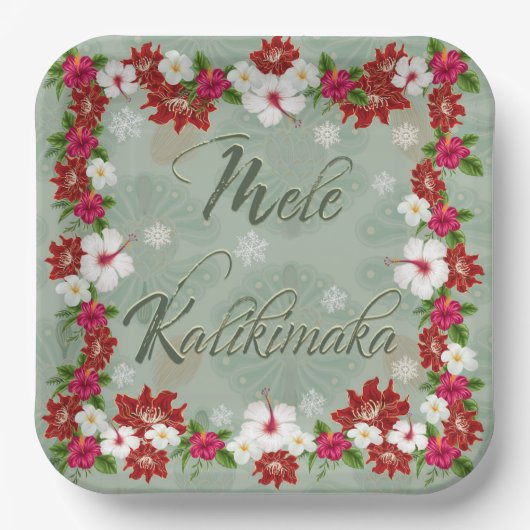 Hawaiian Mele Kalikimaka Paper Bord (Voorkant)