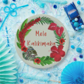 Hawaiian Mele Kalikimaka Tropisch Wreatwpapier Pl Papieren Bordje (Feest)