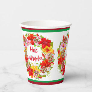 Hawaiian Mele Kalikimaka Tropische Schetsen Beker
