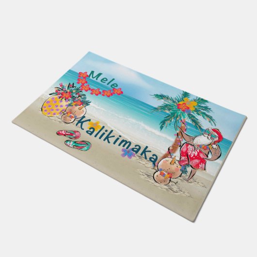 Hawaiian Mele Kalikimaka Welkom Mat (Schuin)