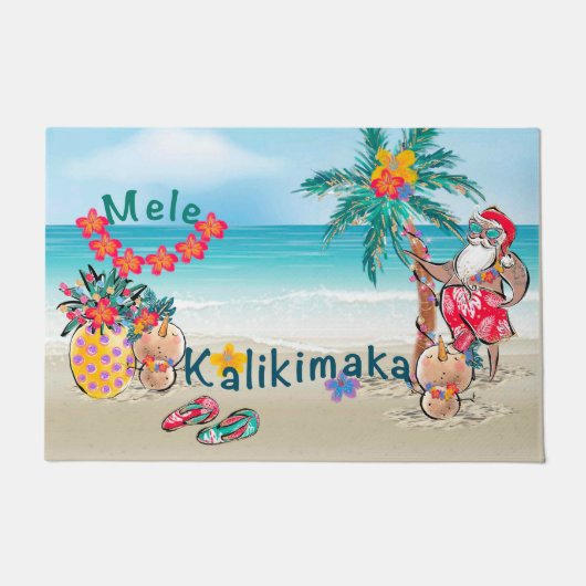 Hawaiian Mele Kalikimaka Welkom Mat (Voorkant)