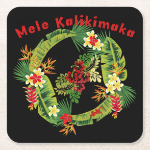 Hawaiian Mele Kalikimaka Wreath Onderzetters