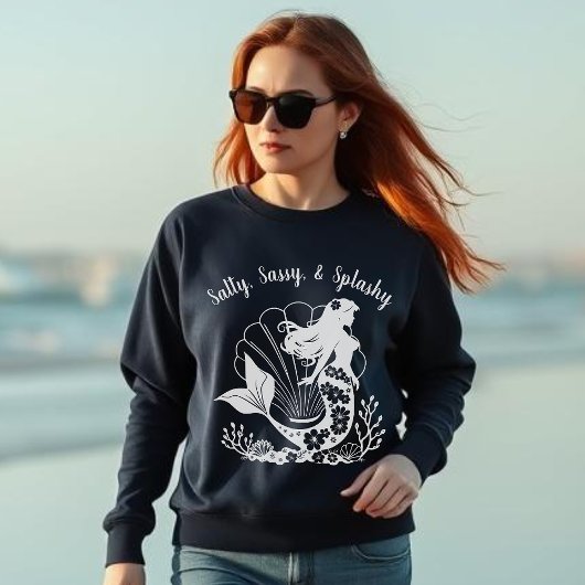 Hawaiian Mermaid-Salty, Sassy & Splashy Navy blauw Trui