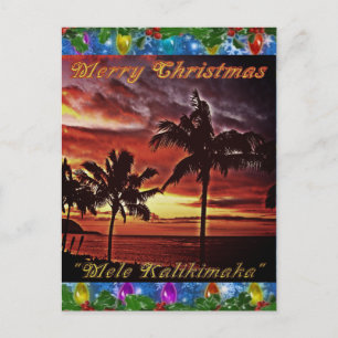 Hawaiian Merry-Briefkaart voor kerstmis Feestdagenkaart