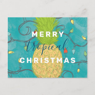 Hawaiian Merry Tropical Kerstananappel Briefkaart